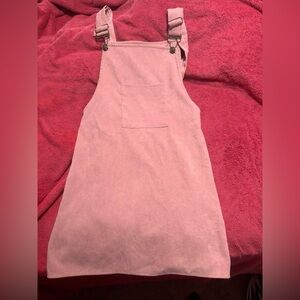 Pink Corduroy Pinafore Dress